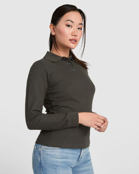 Le polo manches longues économique femme à personnaliser