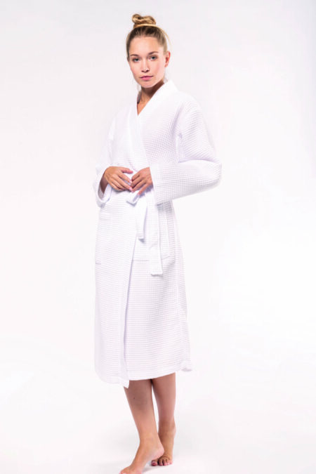 Le peignoir kimono nid d'abeille à personnaliser