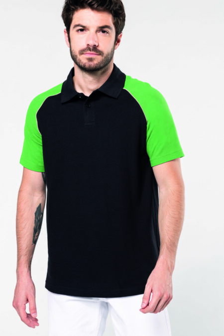 Le polo baseball bicolore à personnaliser