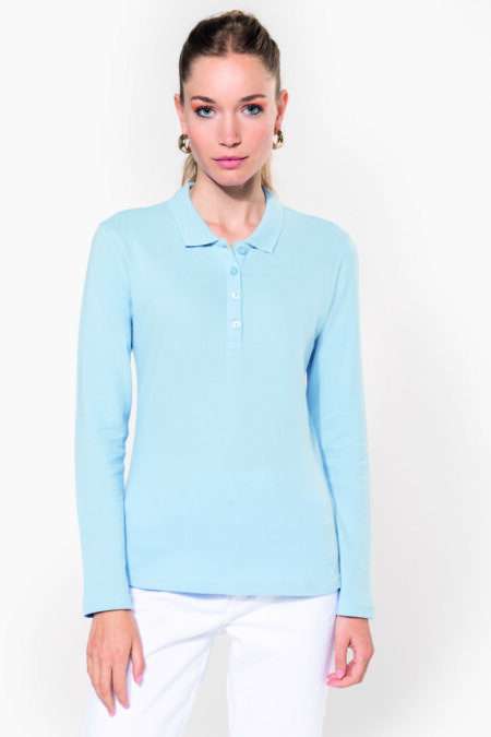 Le polo manches longues femme à personnaliser