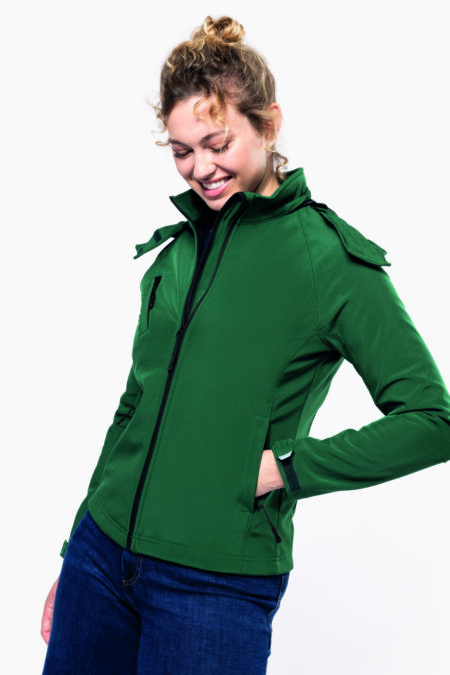 La softshell 3 couches à capuche femme à personnaliser