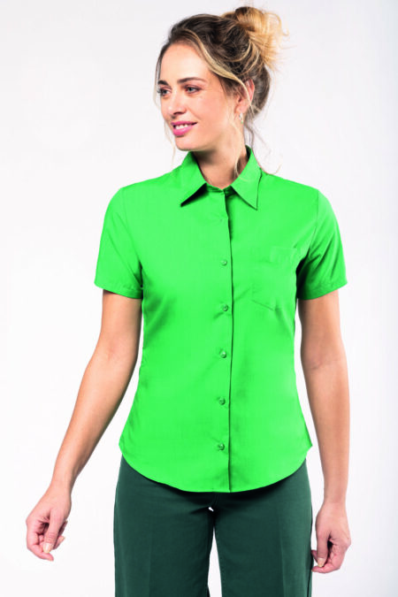 La chemise manches courtes femme en popeline à personnaliser