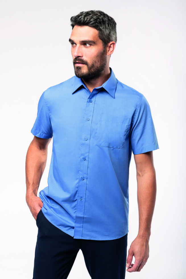 La chemise manches courtes homme en popeline à personnaliser