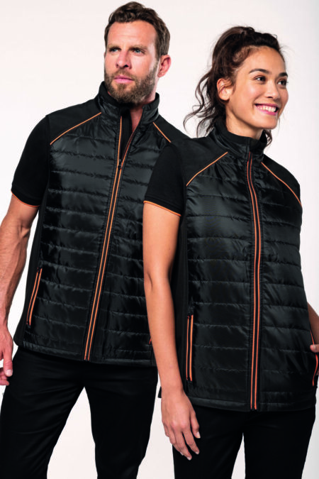 Le bodywarmer bicolore hybride à personnaliser