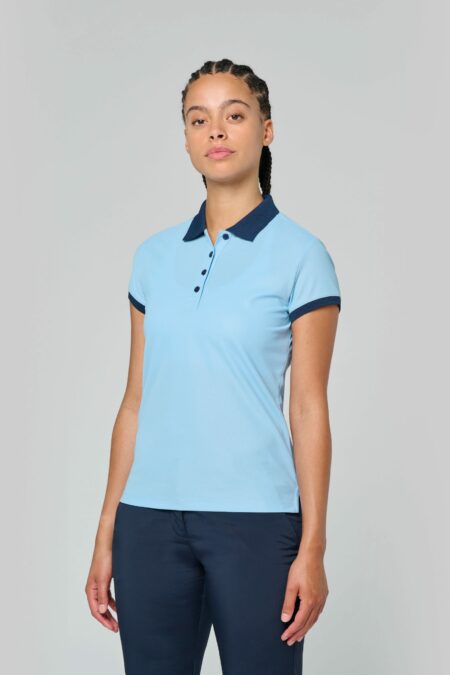 Le polo de sport bicolore femme à personnaliser